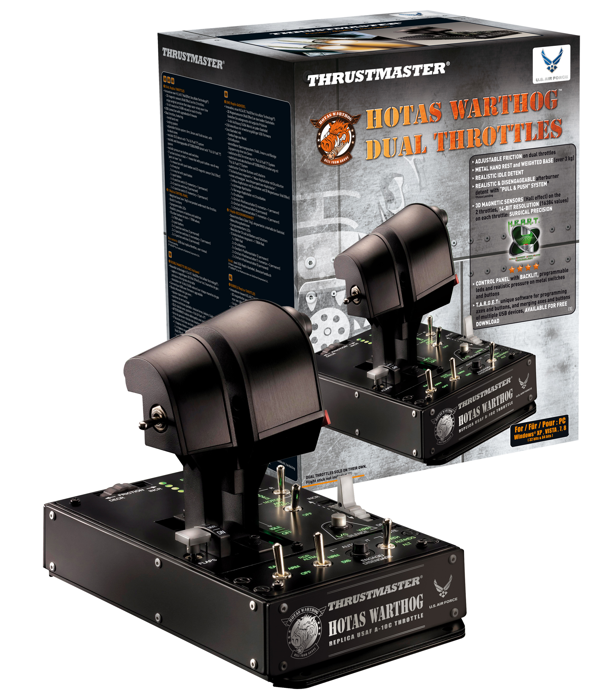 Control de Vuelo Thrustmaster Hotas Warthog Dual Throttle Negro PC
